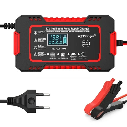 Cargador Baterias 12V 6A Pantalla LCD digital