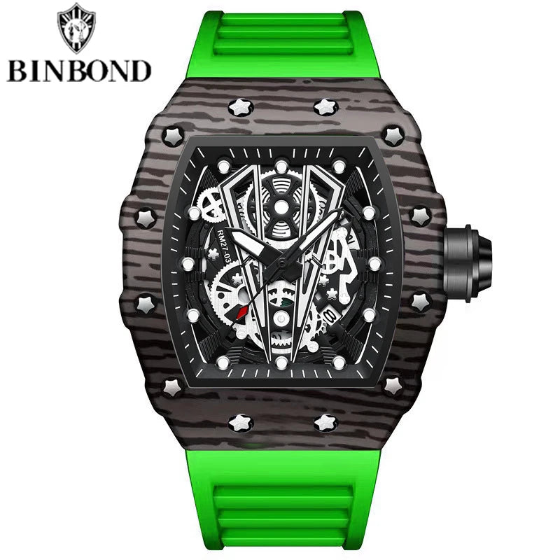 Reloj de pulsera, con espejo curvo.