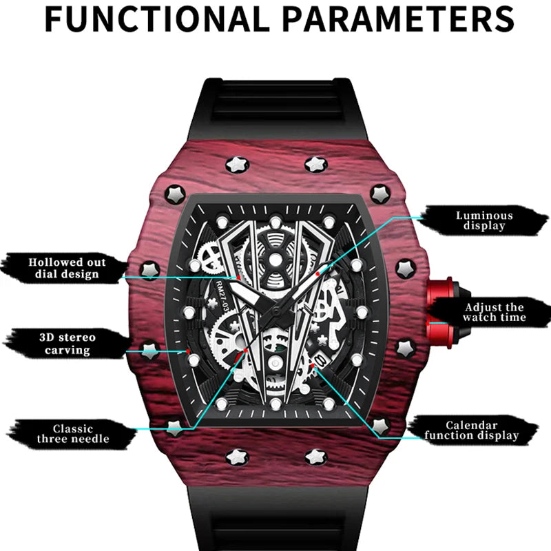 Reloj de pulsera, con espejo curvo.