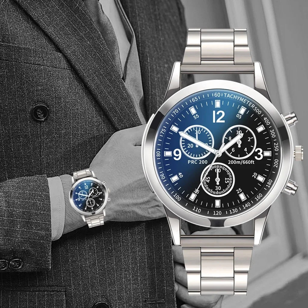 Relojes de moda para hombre de cuarzo informal de acero inoxidable