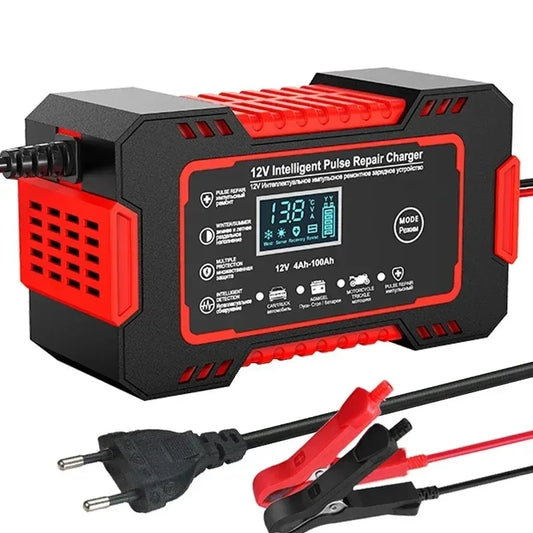 Cargador Baterias 12V 6A Pantalla LCD digital