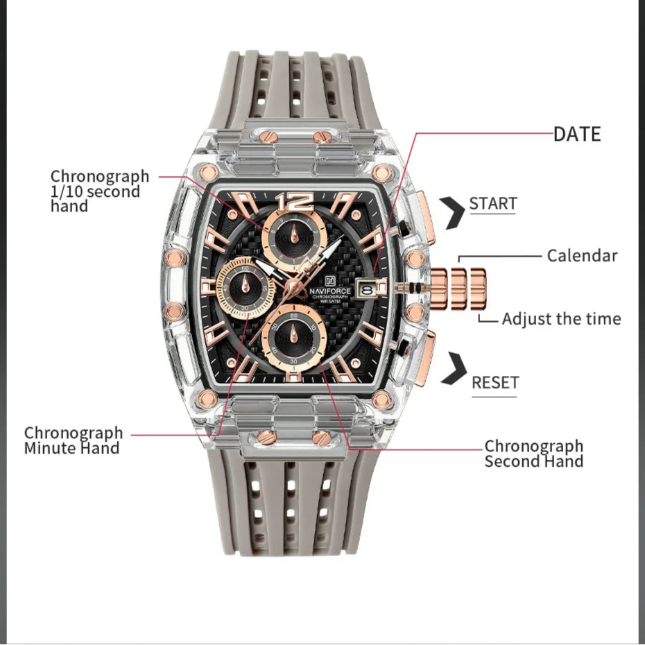 Relojes NAVIFORCE multifunción de cuarzo para hombre.