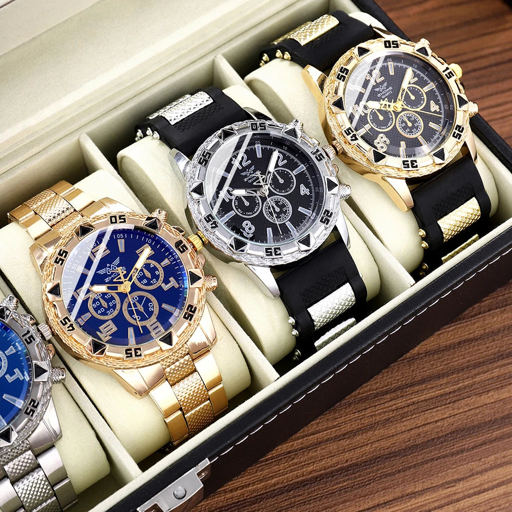 Juego de 6 relojes para hombre, de moda, estilo informal, clásico, ( sin caja )