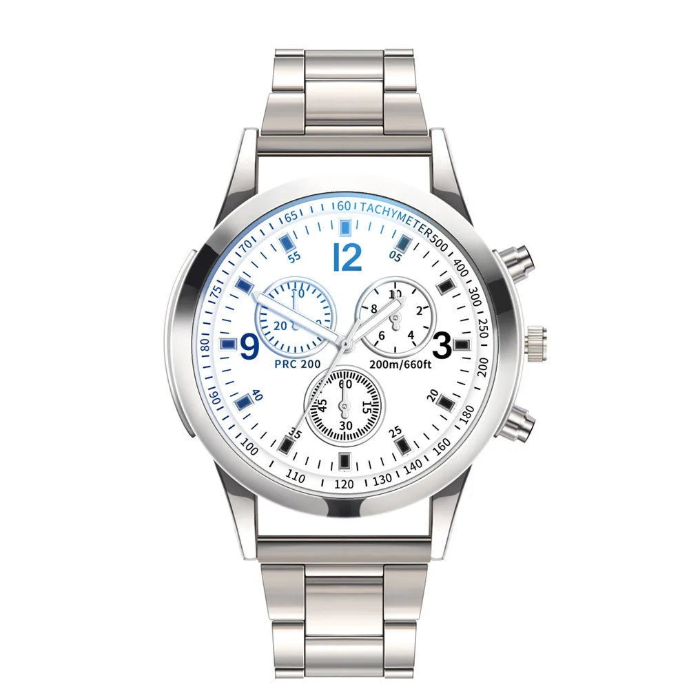 Relojes de moda para hombre de cuarzo informal de acero inoxidable