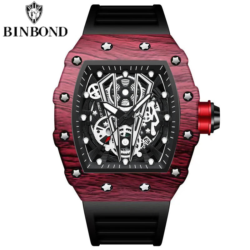 Reloj de pulsera, con espejo curvo.